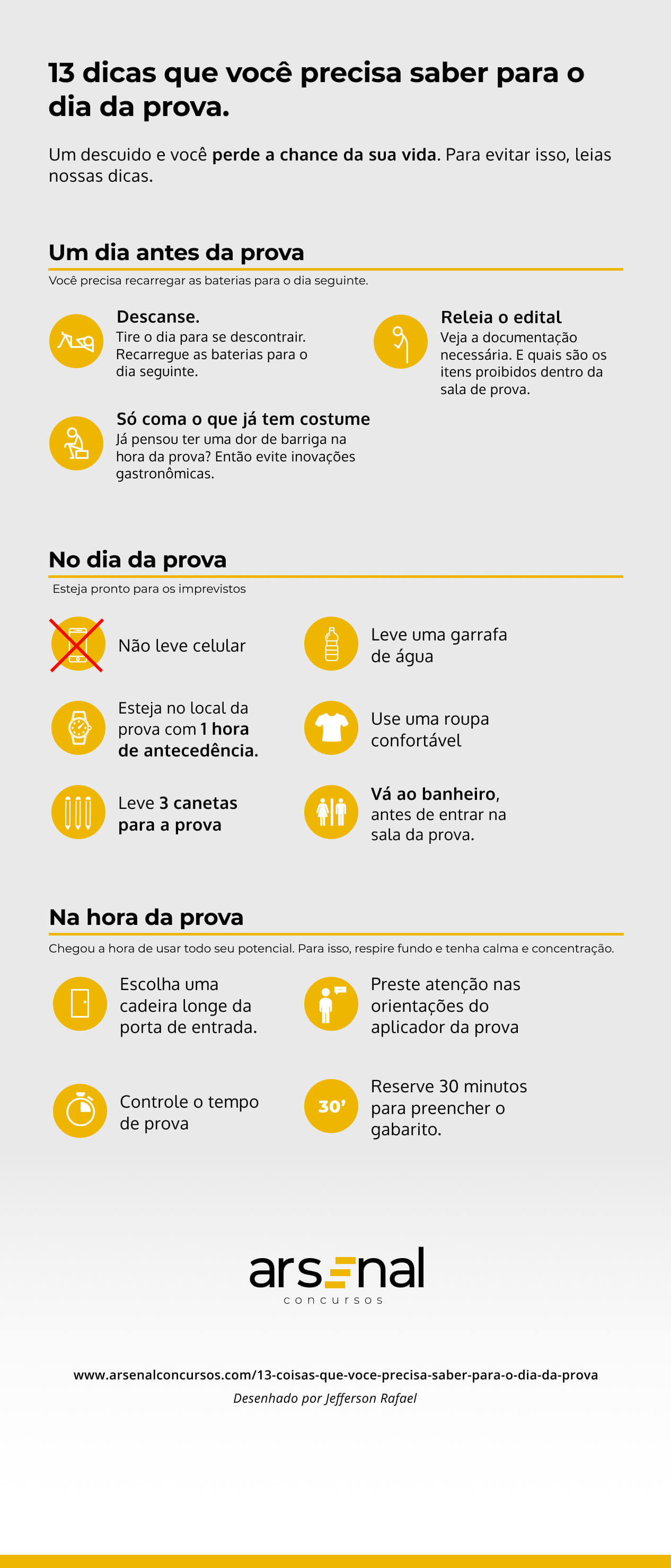 [Infográfico] 13 dicas que você precisa saber para o dia da prova (leia para não perder a chance da sua vida)